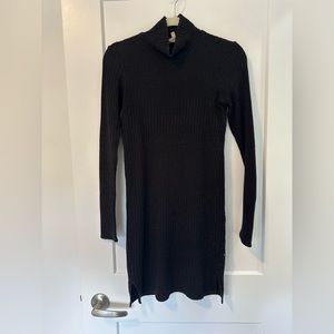 Aritzia Wilfred Free black ribbed knit turtleneck dress XS